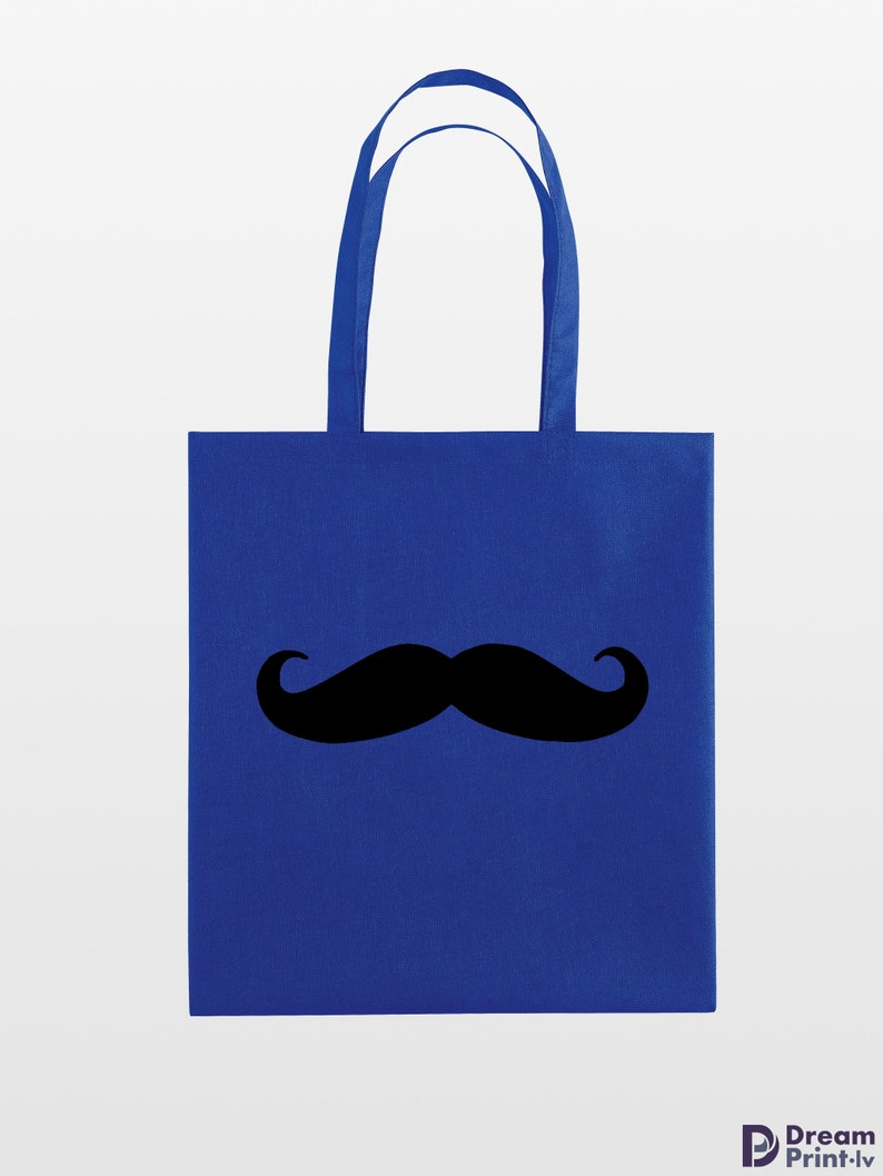 Mustache print canvas tote bags - Thumbnail 4