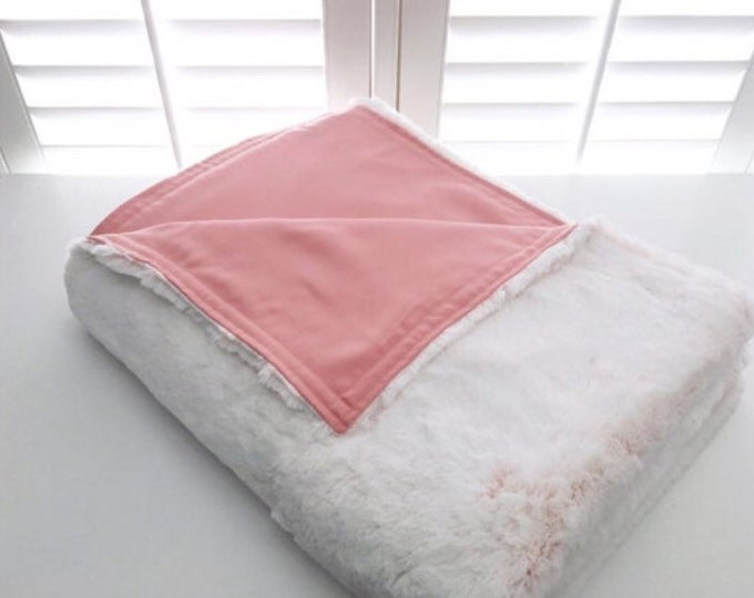 Salmon Tencel/Minky Cooling Weighted Blanket L34”xW28” 2lbs