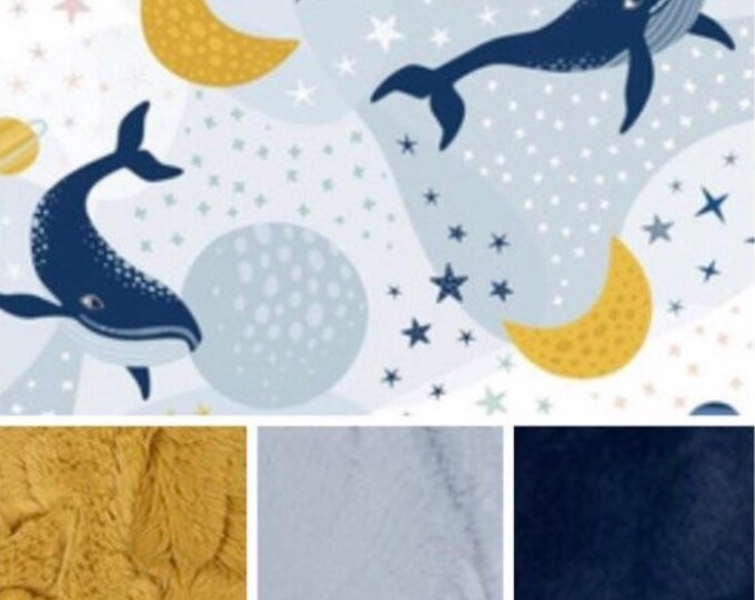 Space Whales Minky Weighted Blanket