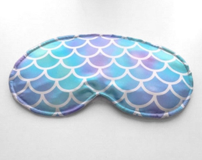 Satin Mermaid Scales Weighted Sleep Mask, headache relief, pressure points, migraine relief, night time sleep mask