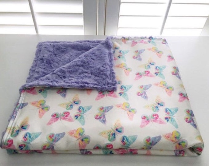 Vibrant Butterflies Satin Weighted Blanket