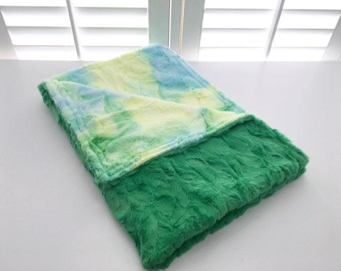 Green/Yellow/Blue Sorbet Minky Blanket