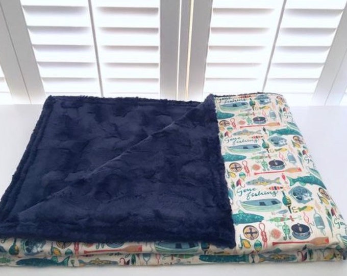 Gone Fishing Organic Cotton Sateen Weighted Blanket