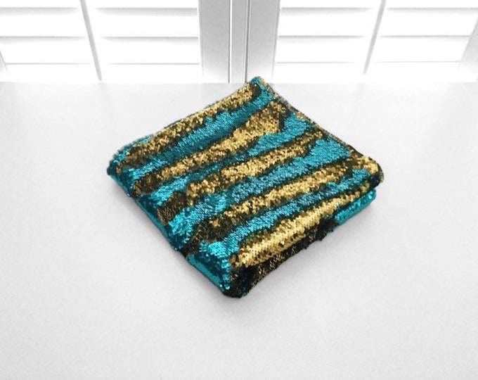 Teal/Gold reversible sequins & minky weighted lap pad