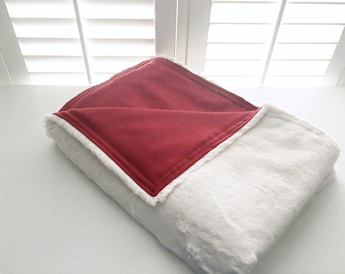 Tango Red Tencel/Minky Cooling Weighted Blanket L34”xW28” 2lbs