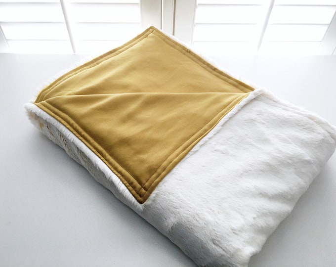 Mustard Tencel/Minky Cooling Weighted Blanket L34”xW28” 2lbs