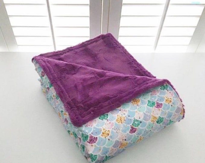 Mermaid Scales Organic Cotton Sateen Weighted Blanket