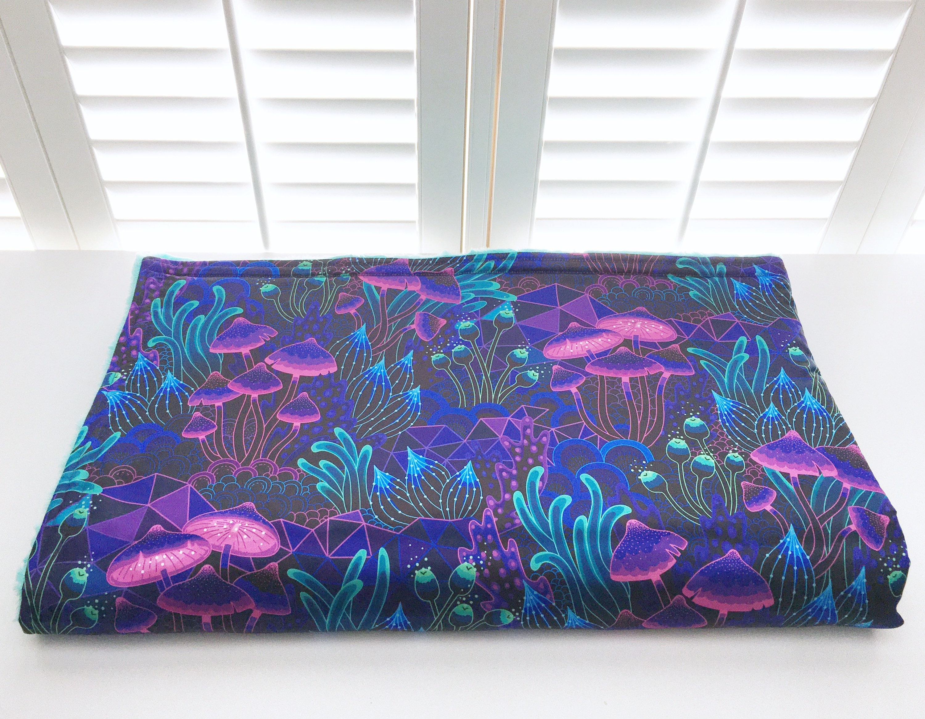 Vibrant Mushrooms Satin Weighted Blanket