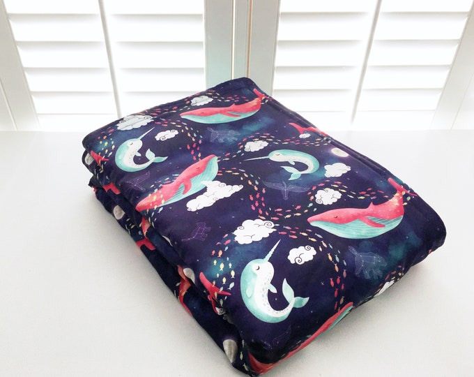 Dreaming Whales Satin Weighted Blanket