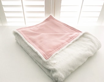 Dusty Rose Tencel/Minky Cooling Weighted Blanket, anxiety relief, autism, double minky or cooling Weighted blanket L34”xW28” 2lbs