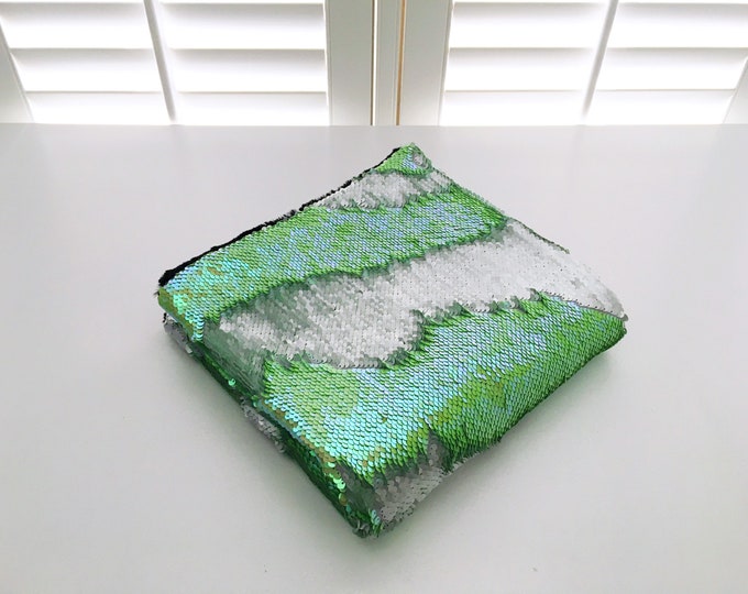 Lime/Silver reversible sequins weighted lap pad
