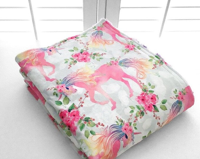 Floral Unicorns Weighted Blanket