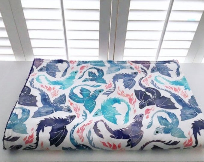 Blue/Purple Dragons Organic Cotton Sateen Weighted Blanket