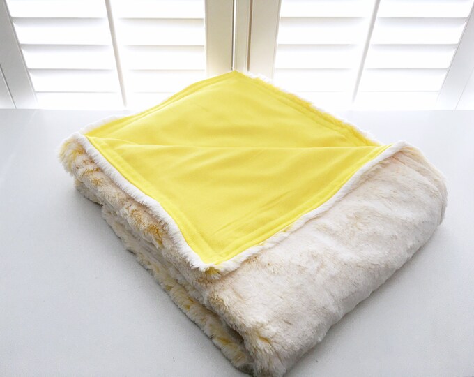 Bright Yellow Tencel/Minky Cooling Weighted Blanket L34”xW28” 2lbs