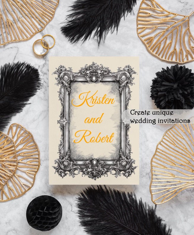 Gothic Rectangle Frame Clipart: Ornate Pencil Sketch (transparent PNG ...