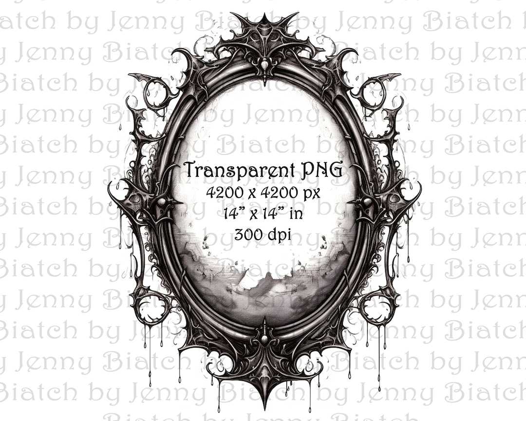 Gothic Frame, Pencil Sketch, Transparent PNG, 300 Dpi, Frame Clipart