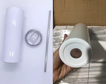 Vaso de sublimación Flaco Recto 20 oz Blanco