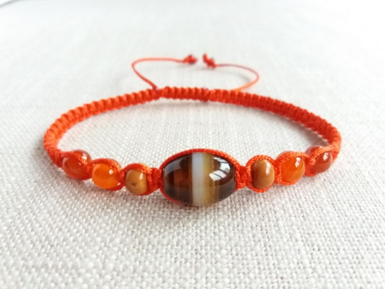 Red string bracelet Agat Jasper Carnelian Energy Balancing Protection Evil eye Courage Healing Calming Abundance Women Men cord jewelry gift