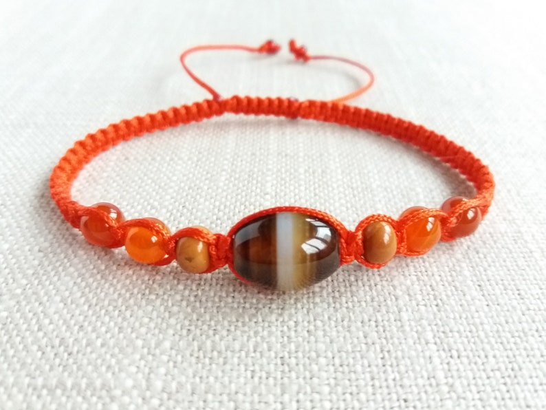 Red string bracelet Agat Jasper Carnelian Energy Balancing Protection Evil eye Courage Healing Calming Abundance Women Men cord jewelry gift
