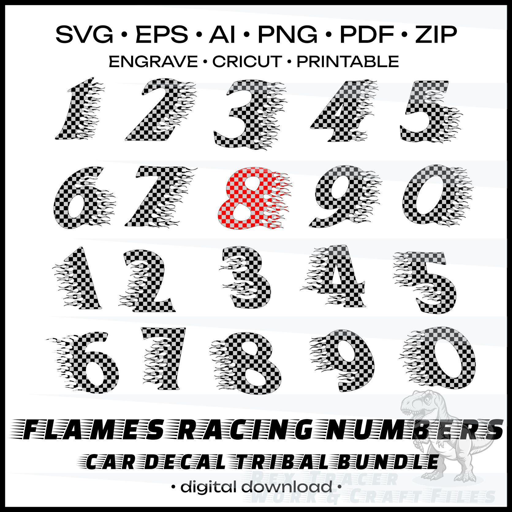 Flames Racing Numbers Fire Flame Number Svg Fire Numbers Png Flame Fire Laser Engraving Race ...
