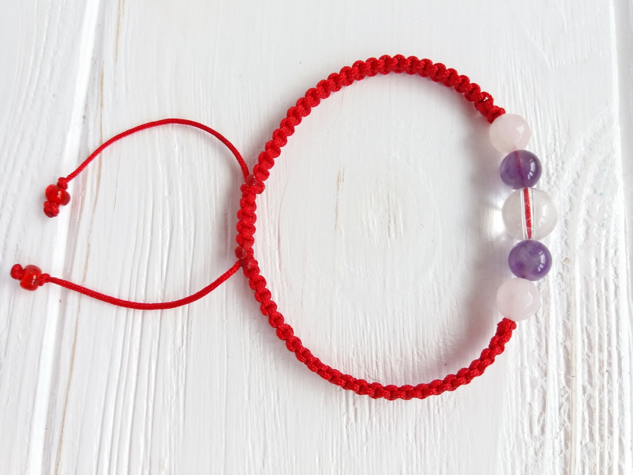 Red string bracelet for baby Amethyst bracelet for children Etsy