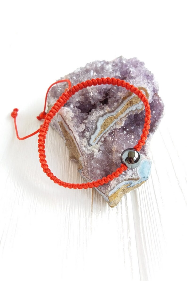 Red string bracelet Hematite Protection Evil eye Good luck Grounding Balance Base Chakra Friendship Kabbalah cord Men Women jewelry gift
