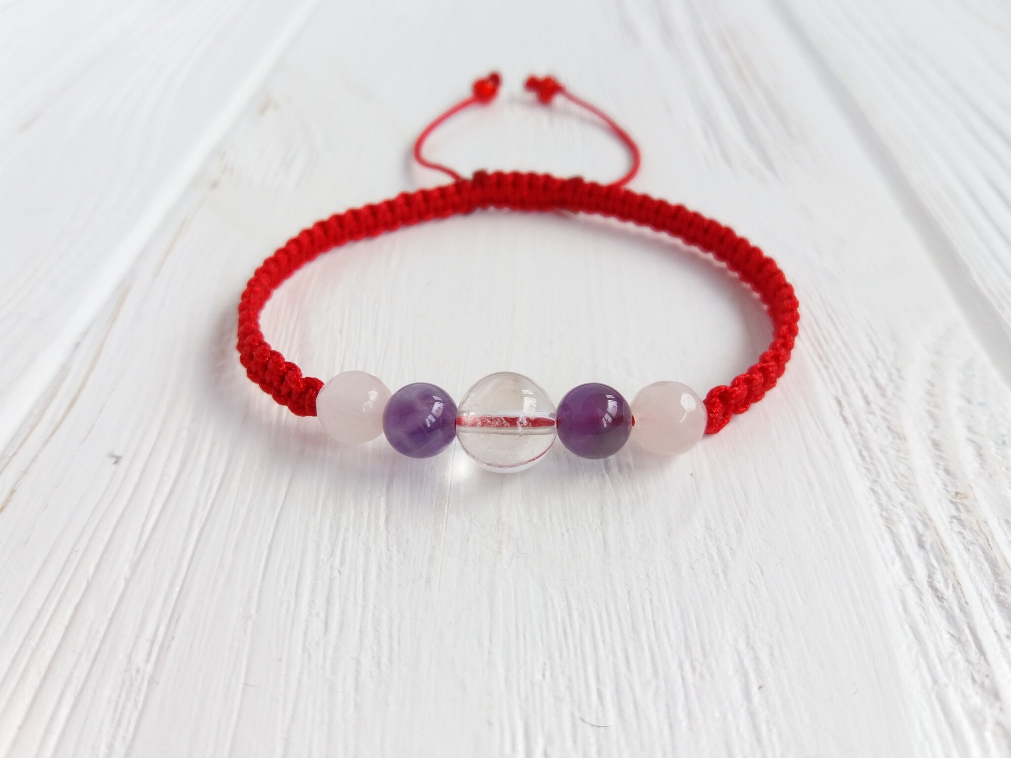 Red string bracelet for baby Amethyst bracelet for children Etsy
