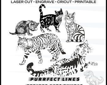 Archivo de corte de gato Paquete de gatos SVG Silueta de gato SVG Diseño de gato SVG Mascota SVG Gato Cricut Animal SVG Gato PNG Arte de gato Vector de gato Decoración del hogar SVG