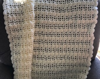 The Laurel | Handmade Crochet Dreamy Lace Baby Blanket | CUSTOM | You Choose Color