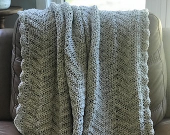The Camila | Crochet Handmade Chevron Afghan | CUSTOM | You Choose Color & Size