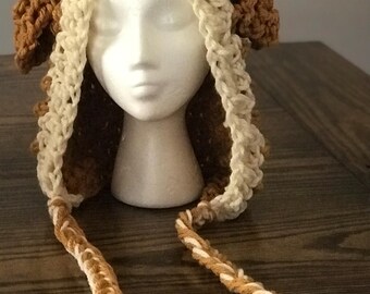 Handmade Crochet Hood | Toddler (2T-4T) | Brown & Ivory