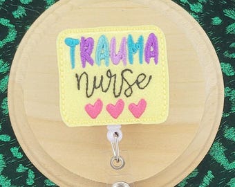 pediatric trauma nurse badge reel for hospital, trauma ER nurse badge clip retractable, trauma ICU nurse gifts for emergency nurse week