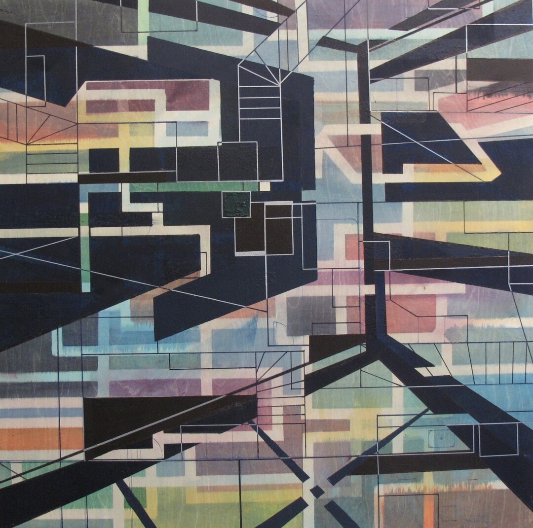 Blueprints / Floor Plans - Abstract Painting! - Etsy