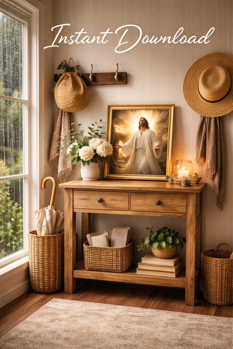 Risen Jesus Christ wall art printable entryway home decor