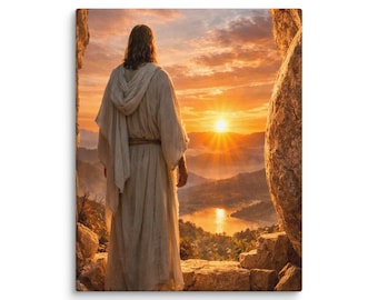 Jesus Resurrection Canvas Art – Empty Tomb Christian Wall Decor – Radiant Faith Home Art