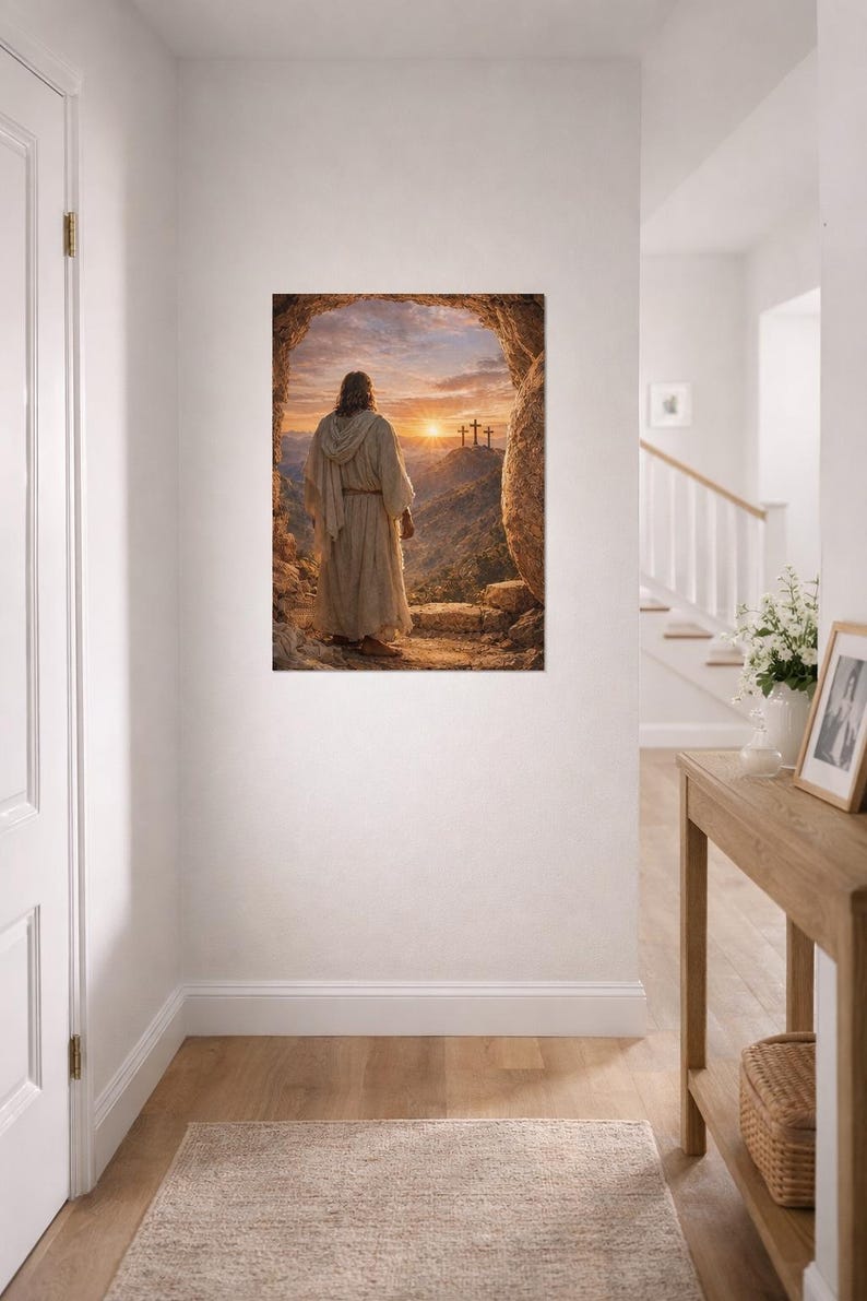 Resurrection of Jesus Art | Empty Tomb Sunrise Christian Decor (8x10 ...