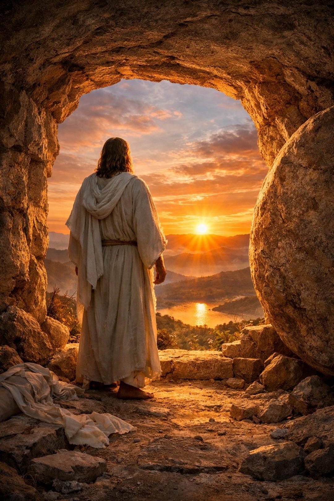 Jesus Resurrection Art Print, Christian Easter Decor (8x10 Digital ...