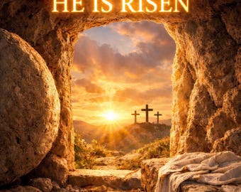 He Is Risen Christian Grief Art, Hope Print, Faith Sympathy Decor (8x10 Digital Download)