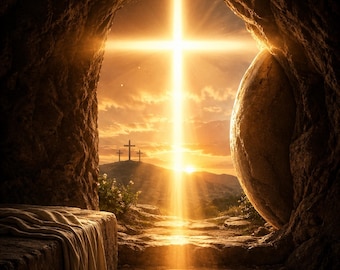 Christian Gifts for Women | Baptism Gifts | Empty Tomb Cross Wall Art | Encouragement Decor