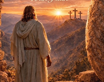 Jesus Resurrection Wall Art, Sunrise Faith Devotional Print (8x10 Digital Download)