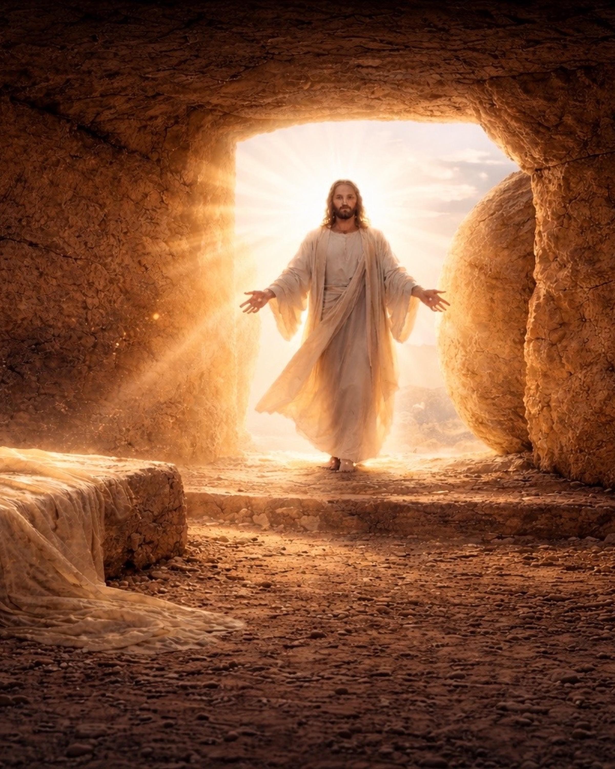 Jesus Resurrection Empty Tomb Wall Art, Christian Easter Decor (8x10 ...