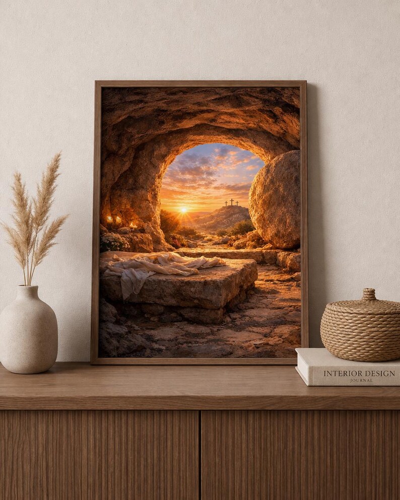 Resurrection Wall Art, Empty Tomb Sunrise Decor, Christian Art (8x10 ...