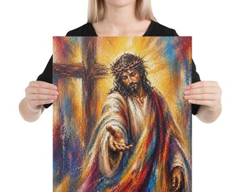 Jesus Reaching Hand Canvas | Christian Wall Art Gift