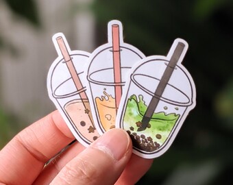 Boba Clear Stickers (1.2x2")