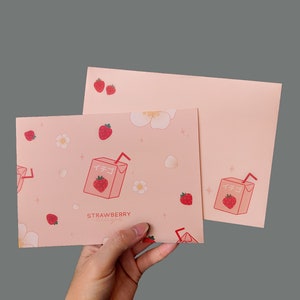 Strawberry Postcard (5" x 7") + Matching Envelope