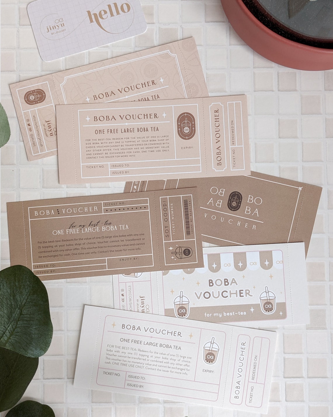 Boba Gift Voucher Boba Gift Card Bubble Tea IOU Coupon Etsy