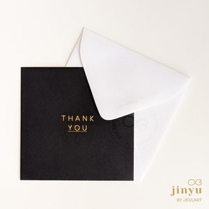 Mini Gold Foil Thank You Flat Card (3x3&quot;)