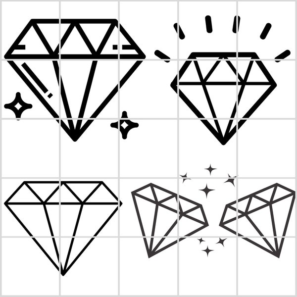 Diamond SVG, Diamond SVG Cut File, Diamond Cut File, Diamond svg files for Cricut, SVG Cut Files, Diamond Vector, Digital Clipart