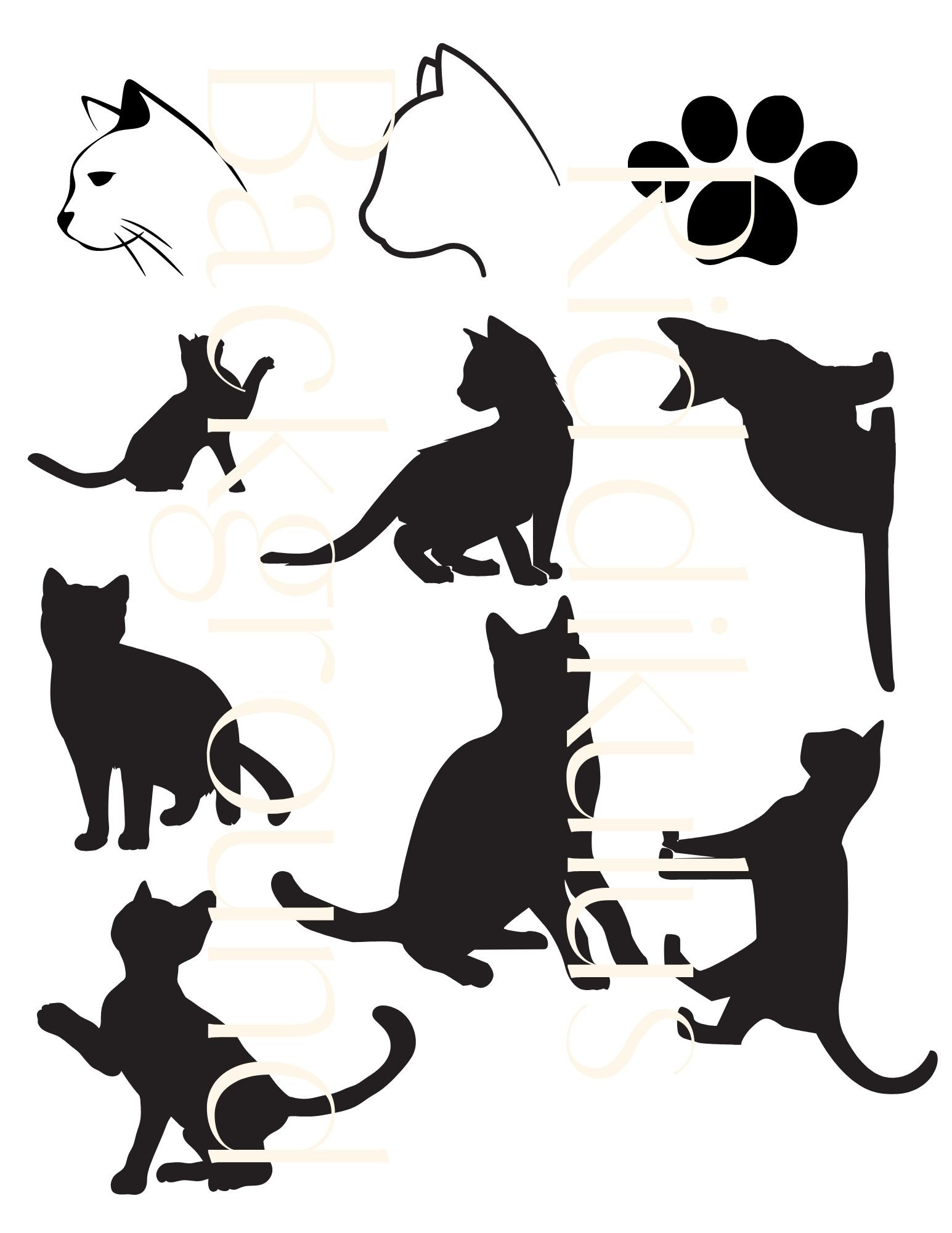 Cats-Instant Download SVG PNG jpg digital download | Etsy