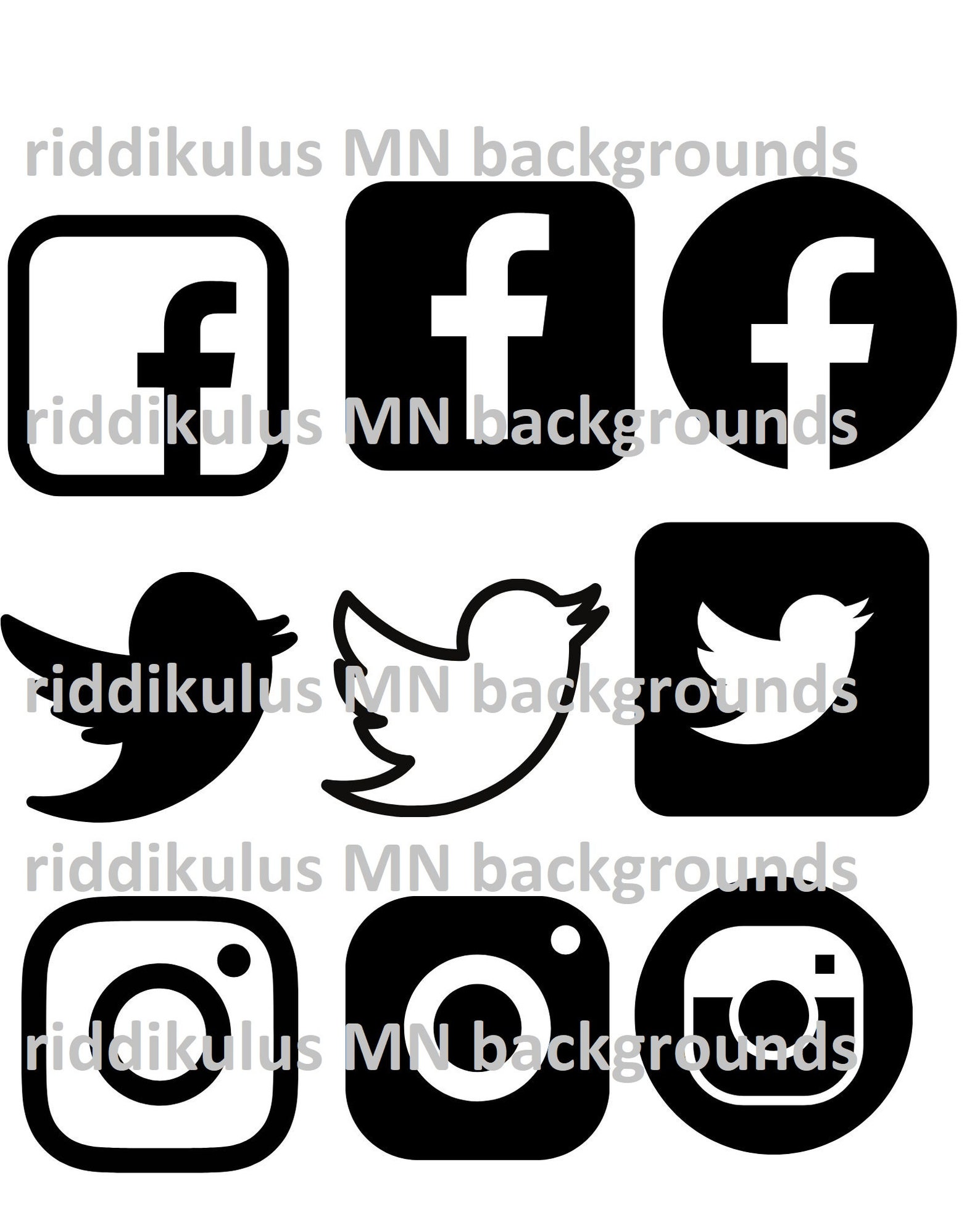 Social Media Instant Download SVG PNG jpg digital download | Etsy